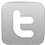 Gray Twitter logo icon on gradient background.