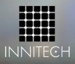 Initech logo with square grid design.